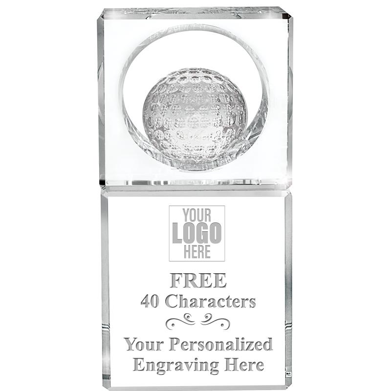 6" WINNERS CIRCLE GOLF CRYSTAL