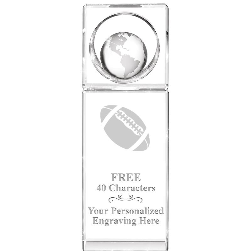 8"WINNERS CIRCLE GLOBE CRYSTAL