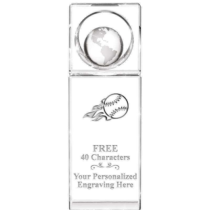 8"WINNERS CIRCLE GLOBE CRYSTAL