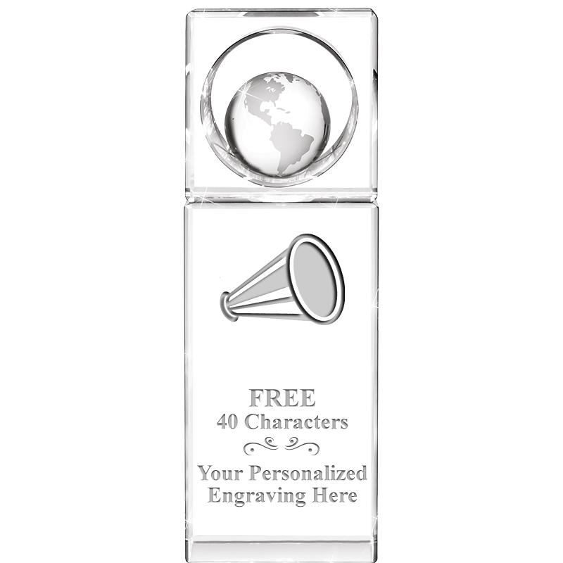 8"WINNERS CIRCLE GLOBE CRYSTAL