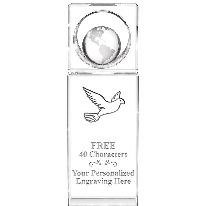 8"WINNERS CIRCLE GLOBE CRYSTAL