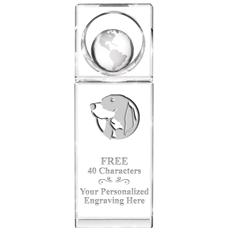 8"WINNERS CIRCLE GLOBE CRYSTAL