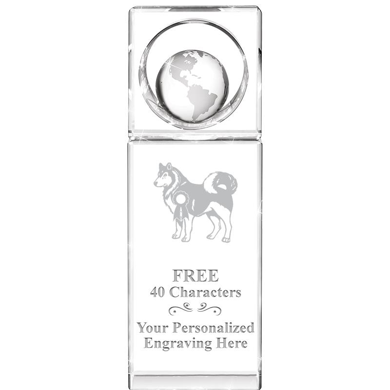 8"WINNERS CIRCLE GLOBE CRYSTAL