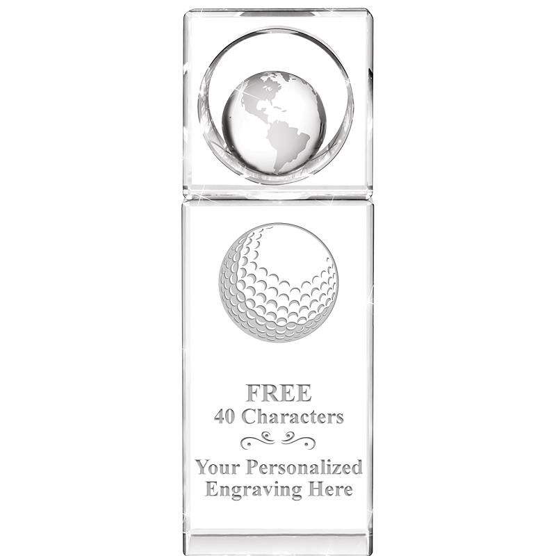 8"WINNERS CIRCLE GLOBE CRYSTAL