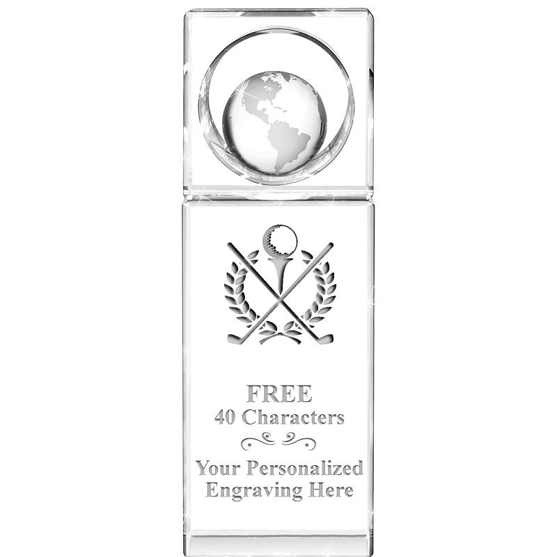 8"WINNERS CIRCLE GLOBE CRYSTAL