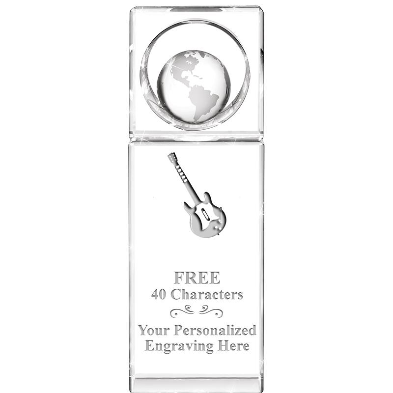 8"WINNERS CIRCLE GLOBE CRYSTAL