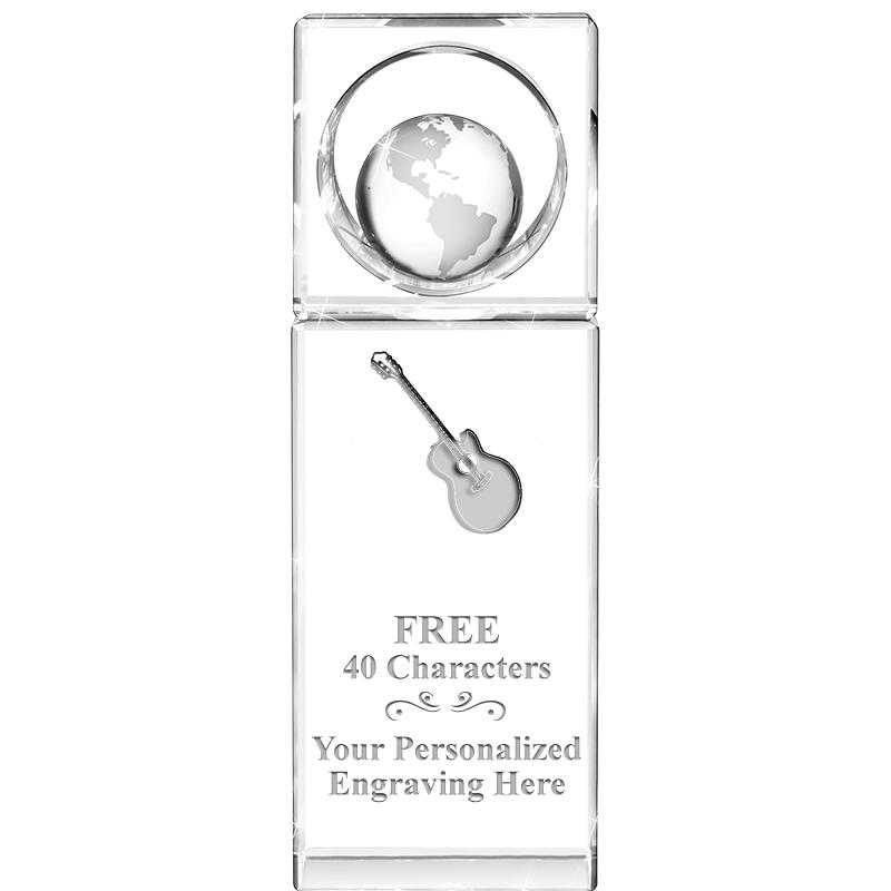 8"WINNERS CIRCLE GLOBE CRYSTAL