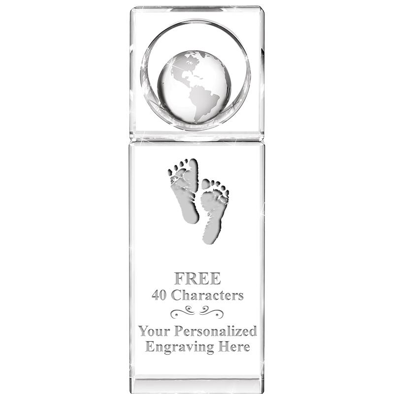 8"WINNERS CIRCLE GLOBE CRYSTAL