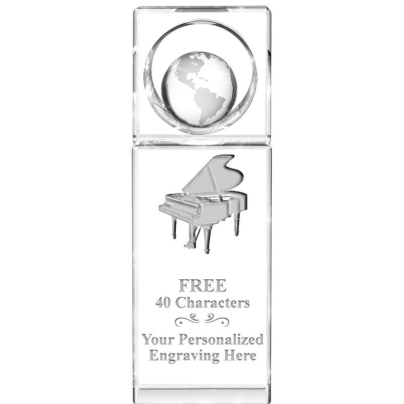 8"WINNERS CIRCLE GLOBE CRYSTAL