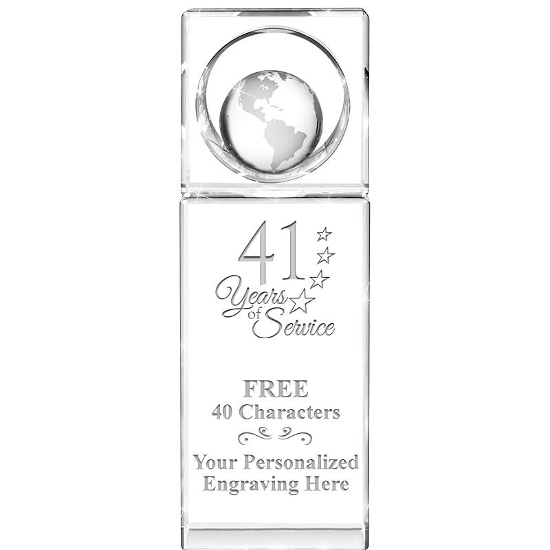 8"WINNERS CIRCLE GLOBE CRYSTAL