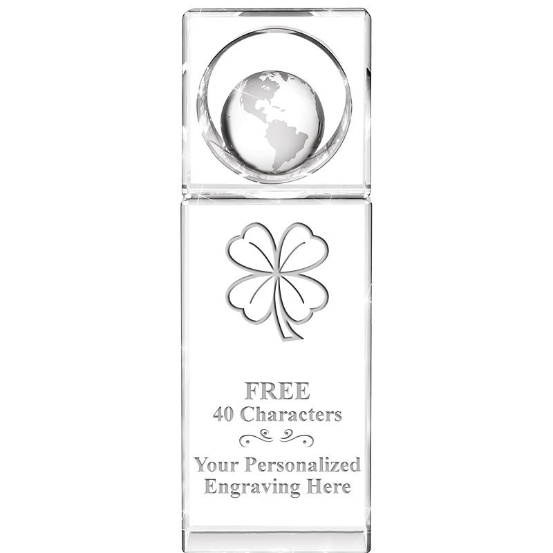 8"WINNERS CIRCLE GLOBE CRYSTAL