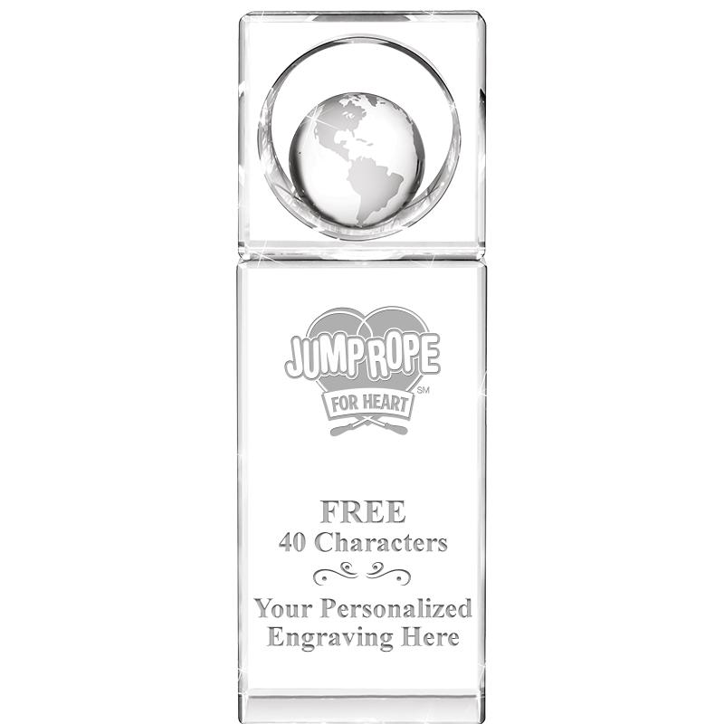 8"WINNERS CIRCLE GLOBE CRYSTAL