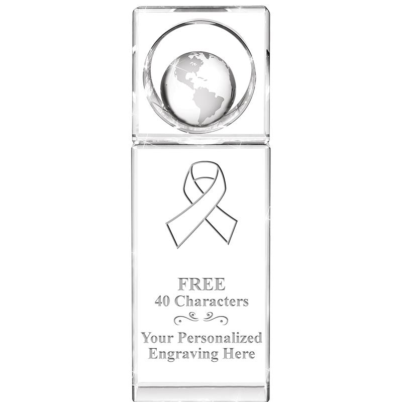 8"WINNERS CIRCLE GLOBE CRYSTAL