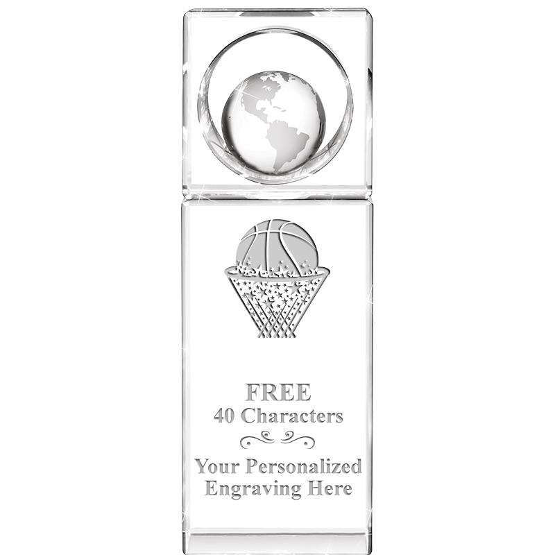 8"WINNERS CIRCLE GLOBE CRYSTAL