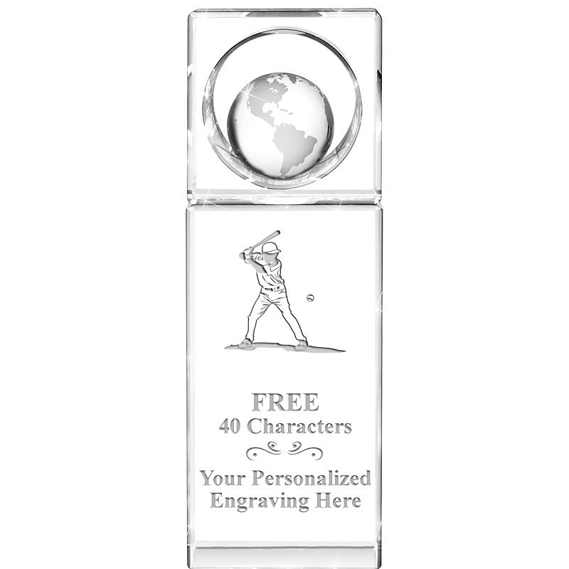 8"WINNERS CIRCLE GLOBE CRYSTAL