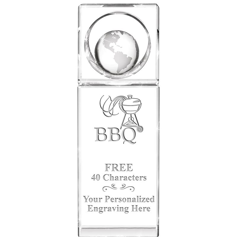 8"WINNERS CIRCLE GLOBE CRYSTAL