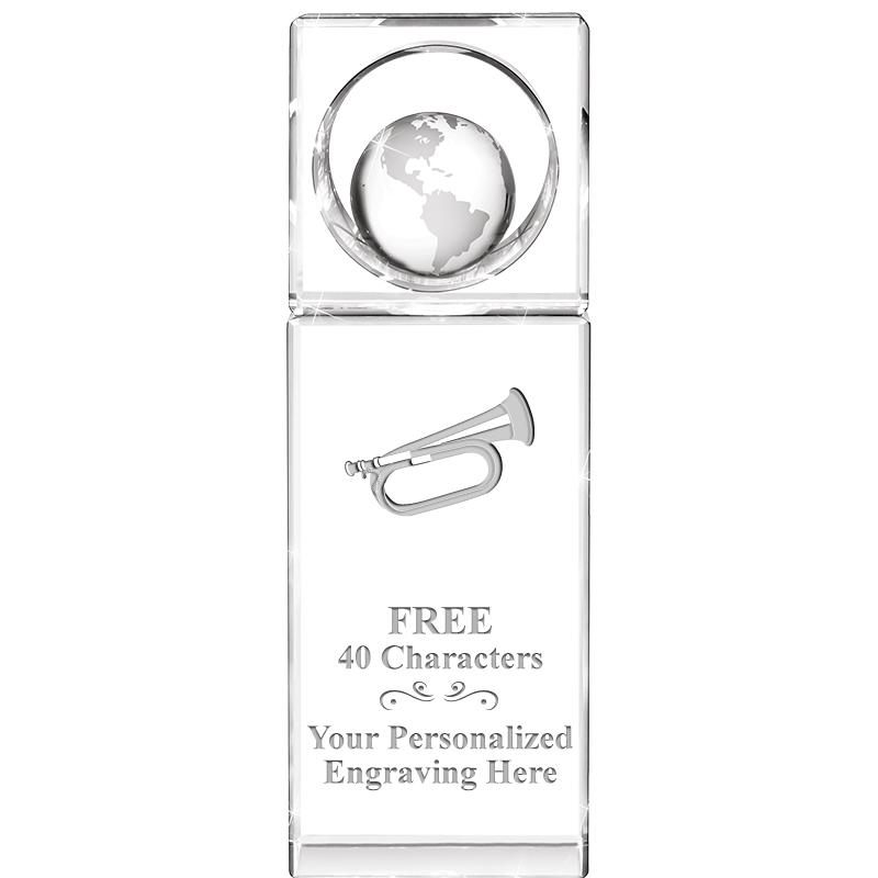 8"WINNERS CIRCLE GLOBE CRYSTAL