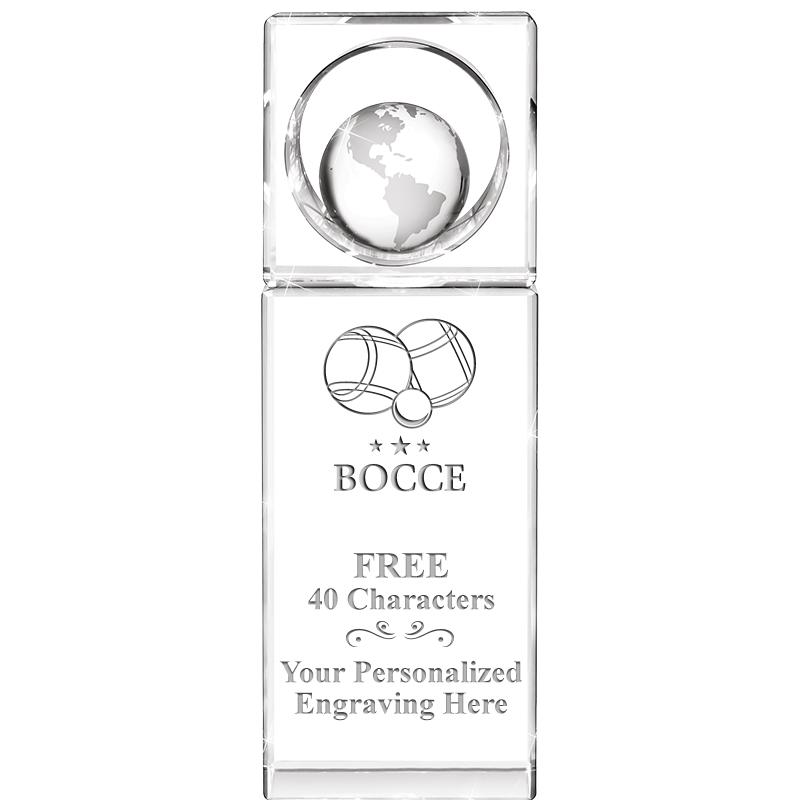 8"WINNERS CIRCLE GLOBE CRYSTAL