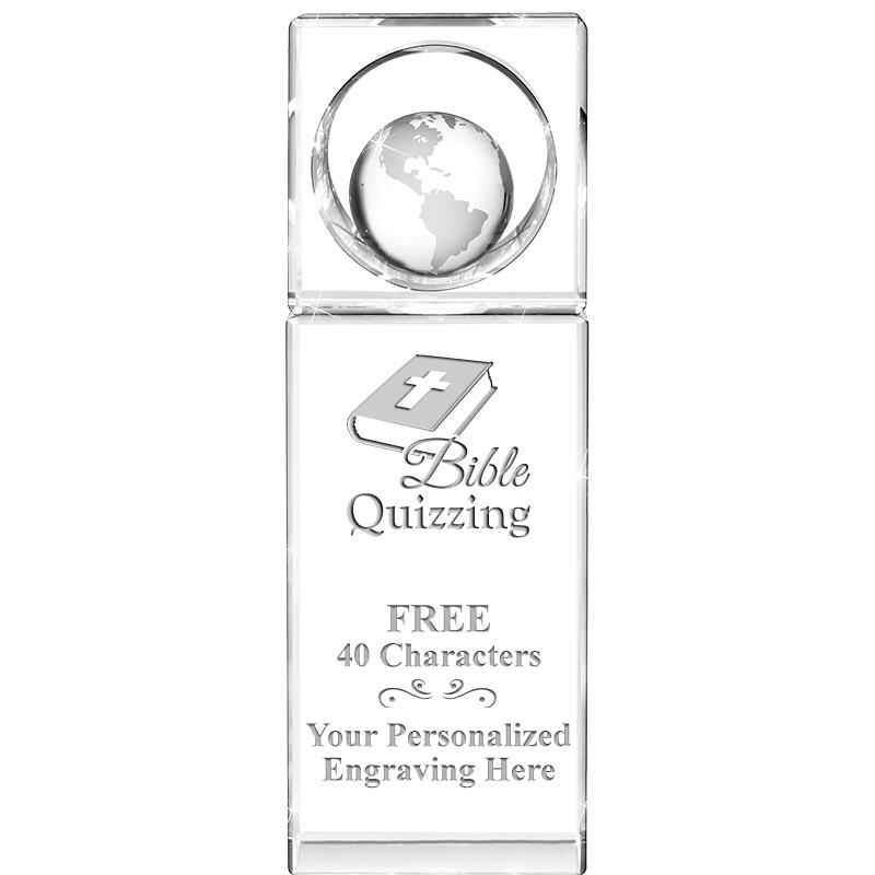 8"WINNERS CIRCLE GLOBE CRYSTAL