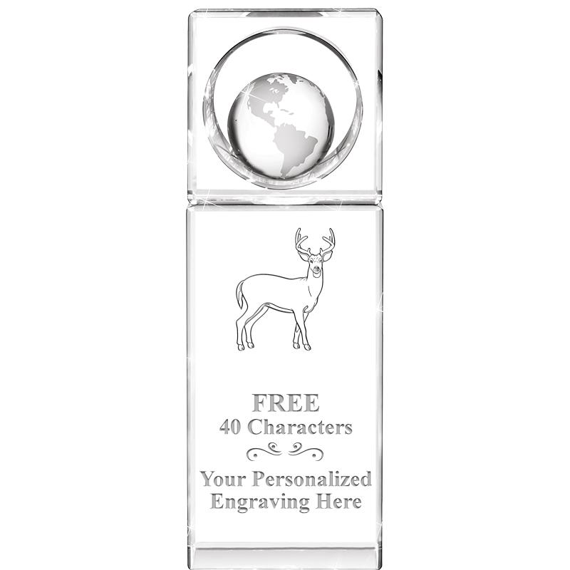 8"WINNERS CIRCLE GLOBE CRYSTAL