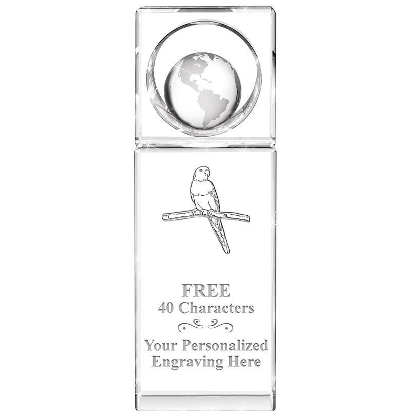 8"WINNERS CIRCLE GLOBE CRYSTAL