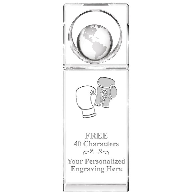 8"WINNERS CIRCLE GLOBE CRYSTAL