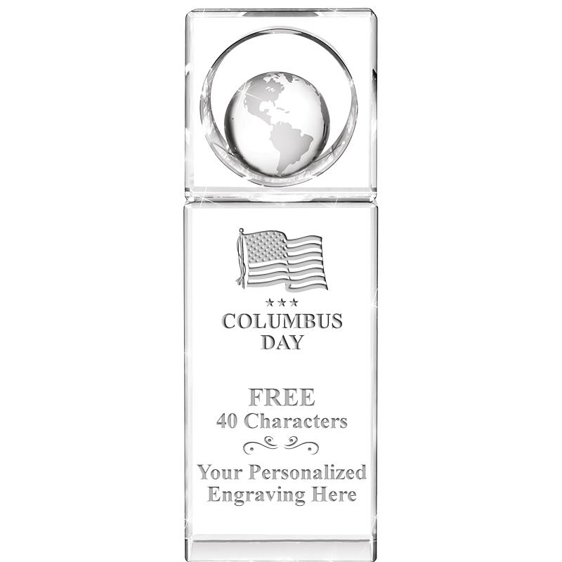 8"WINNERS CIRCLE GLOBE CRYSTAL