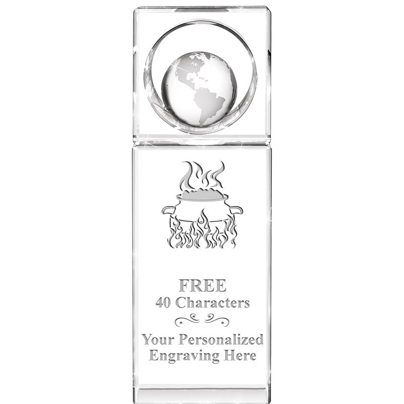 8"WINNERS CIRCLE GLOBE CRYSTAL