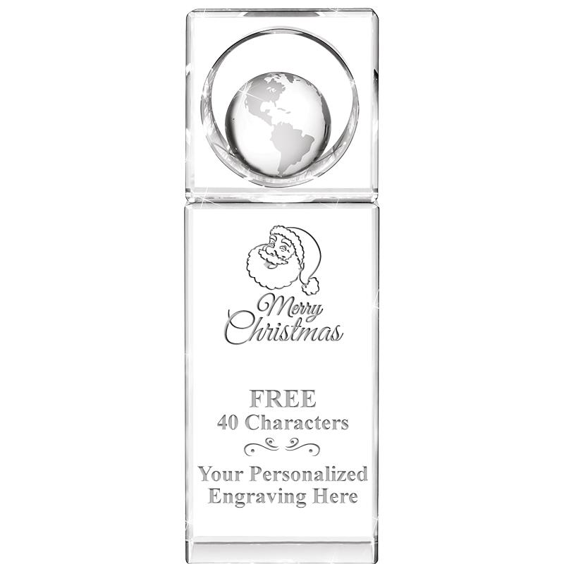 8"WINNERS CIRCLE GLOBE CRYSTAL