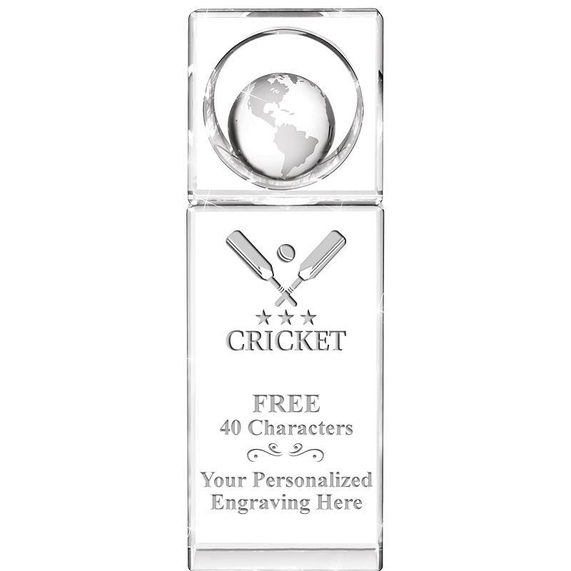 8"WINNERS CIRCLE GLOBE CRYSTAL