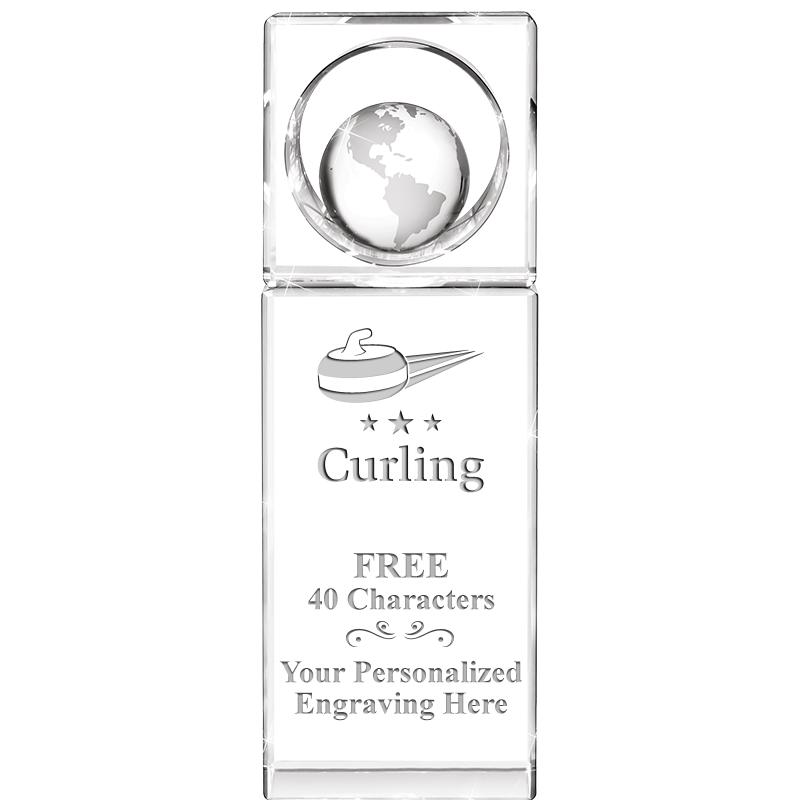 8"WINNERS CIRCLE GLOBE CRYSTAL