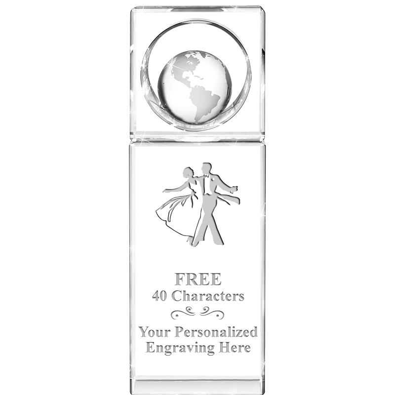 8"WINNERS CIRCLE GLOBE CRYSTAL