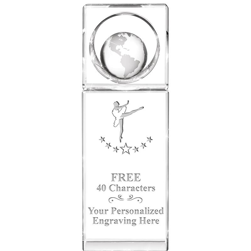 8"WINNERS CIRCLE GLOBE CRYSTAL