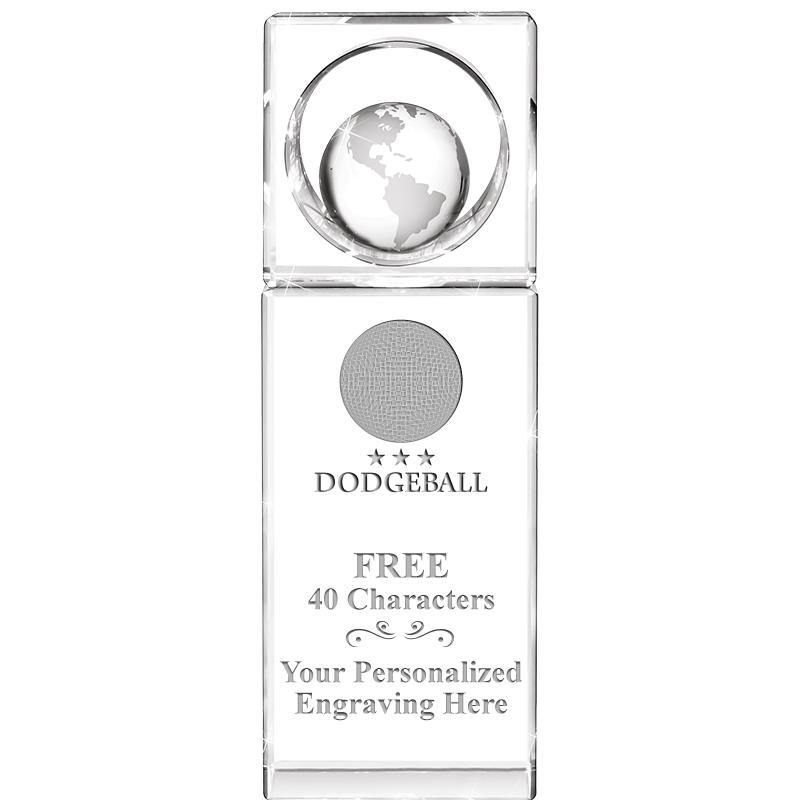 8"WINNERS CIRCLE GLOBE CRYSTAL