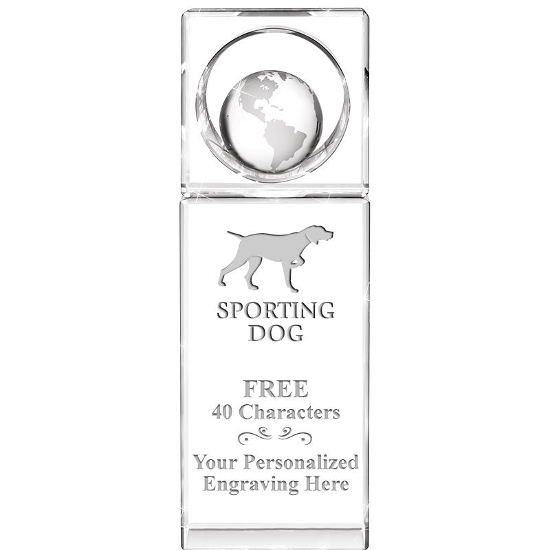 8"WINNERS CIRCLE GLOBE CRYSTAL