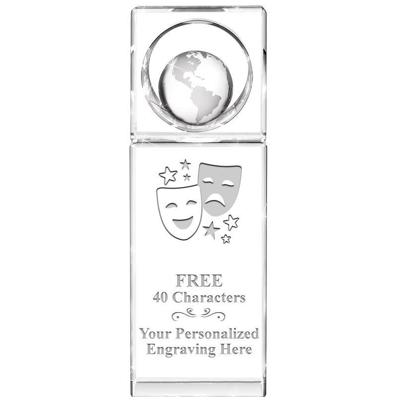 8"WINNERS CIRCLE GLOBE CRYSTAL