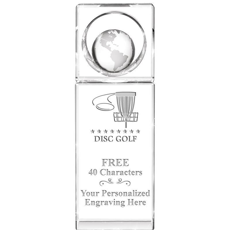 8"WINNERS CIRCLE GLOBE CRYSTAL