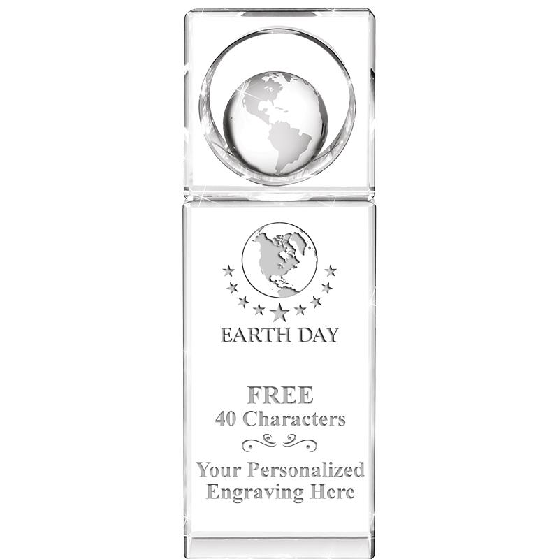 8"WINNERS CIRCLE GLOBE CRYSTAL
