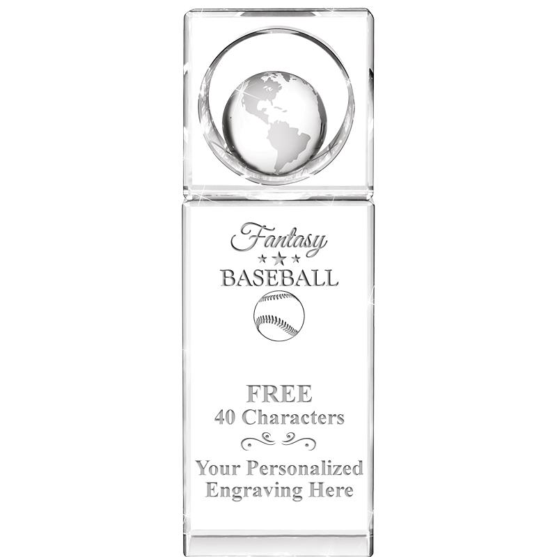 8"WINNERS CIRCLE GLOBE CRYSTAL