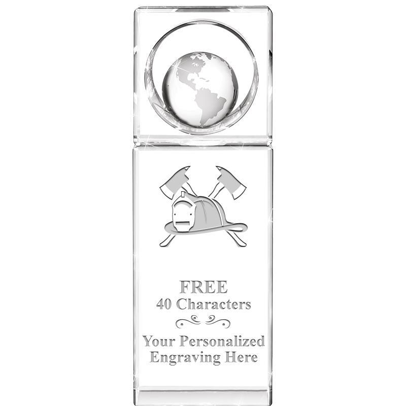 8"WINNERS CIRCLE GLOBE CRYSTAL