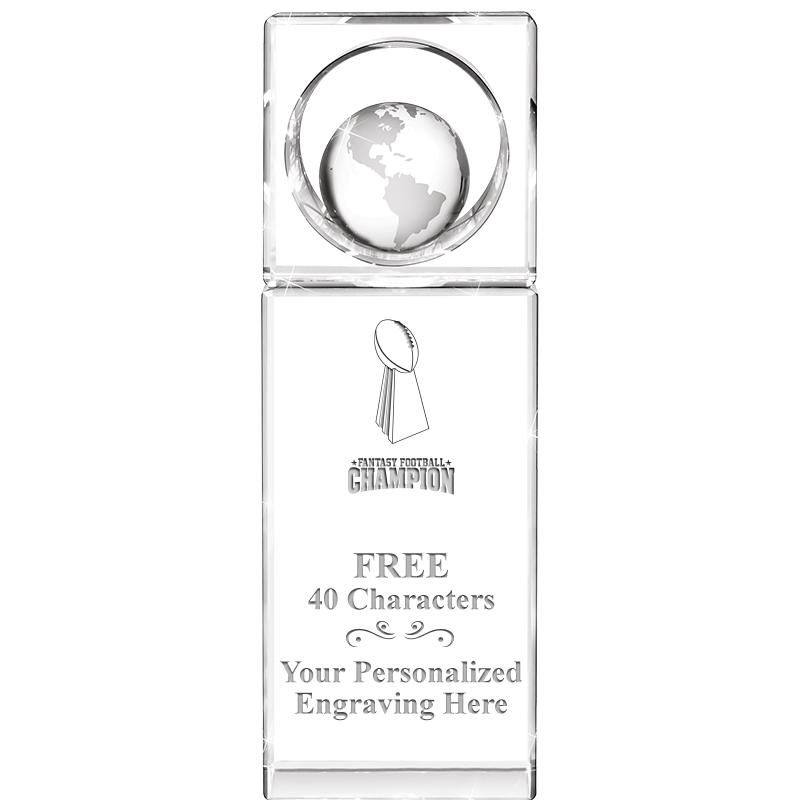 8"WINNERS CIRCLE GLOBE CRYSTAL