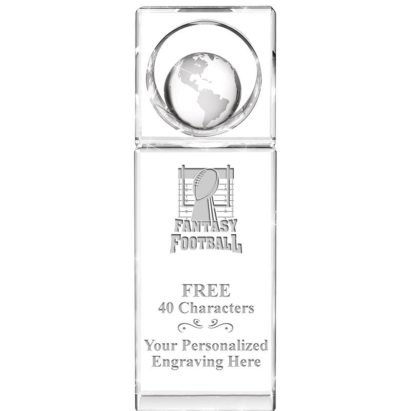 8"WINNERS CIRCLE GLOBE CRYSTAL