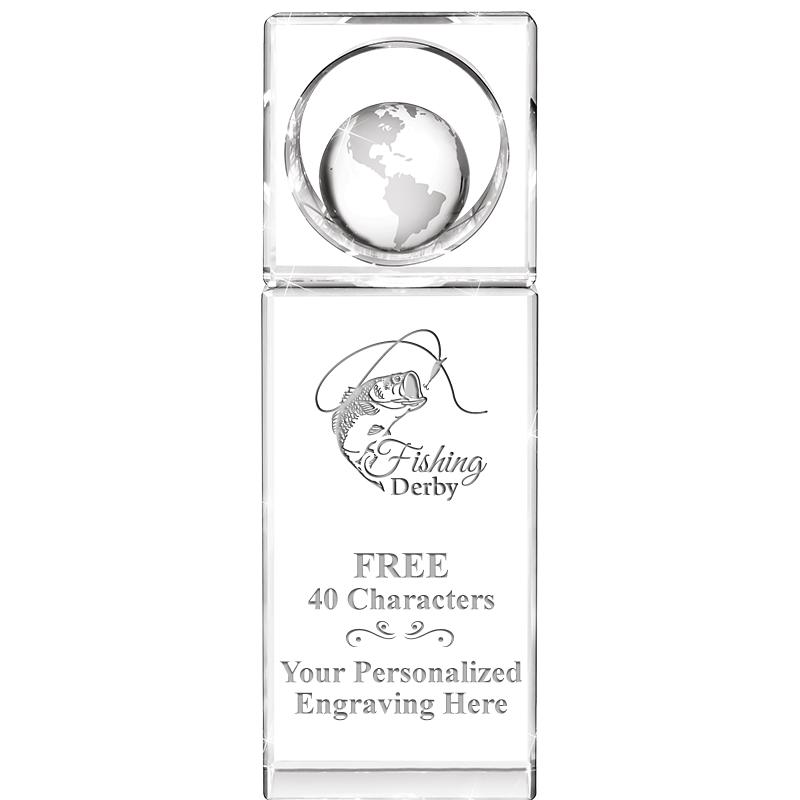 8"WINNERS CIRCLE GLOBE CRYSTAL