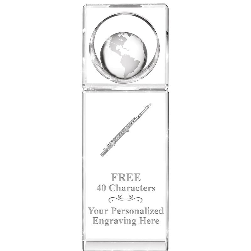 8"WINNERS CIRCLE GLOBE CRYSTAL