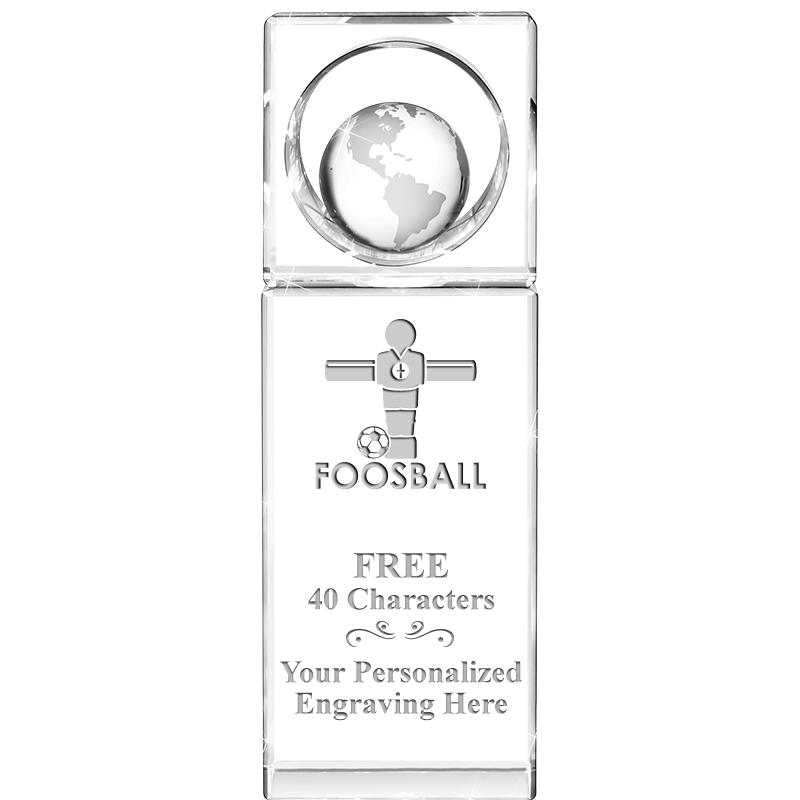 8"WINNERS CIRCLE GLOBE CRYSTAL