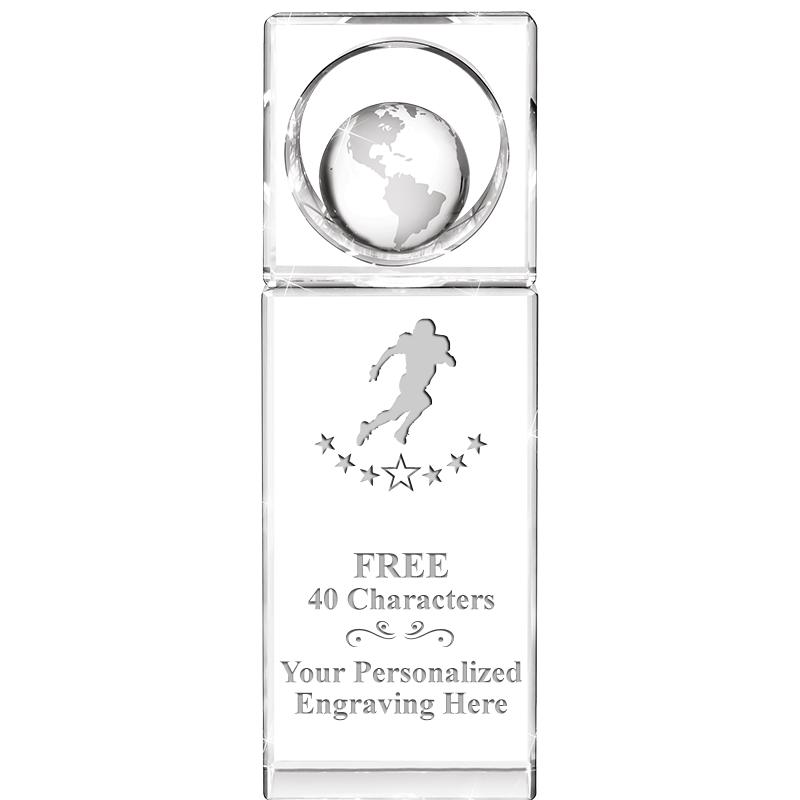 8"WINNERS CIRCLE GLOBE CRYSTAL