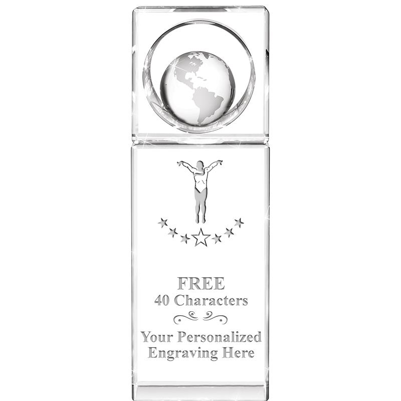 8"WINNERS CIRCLE GLOBE CRYSTAL