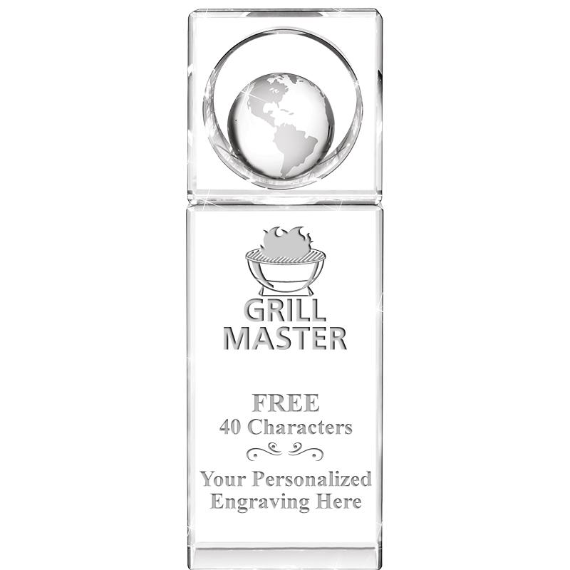 8"WINNERS CIRCLE GLOBE CRYSTAL