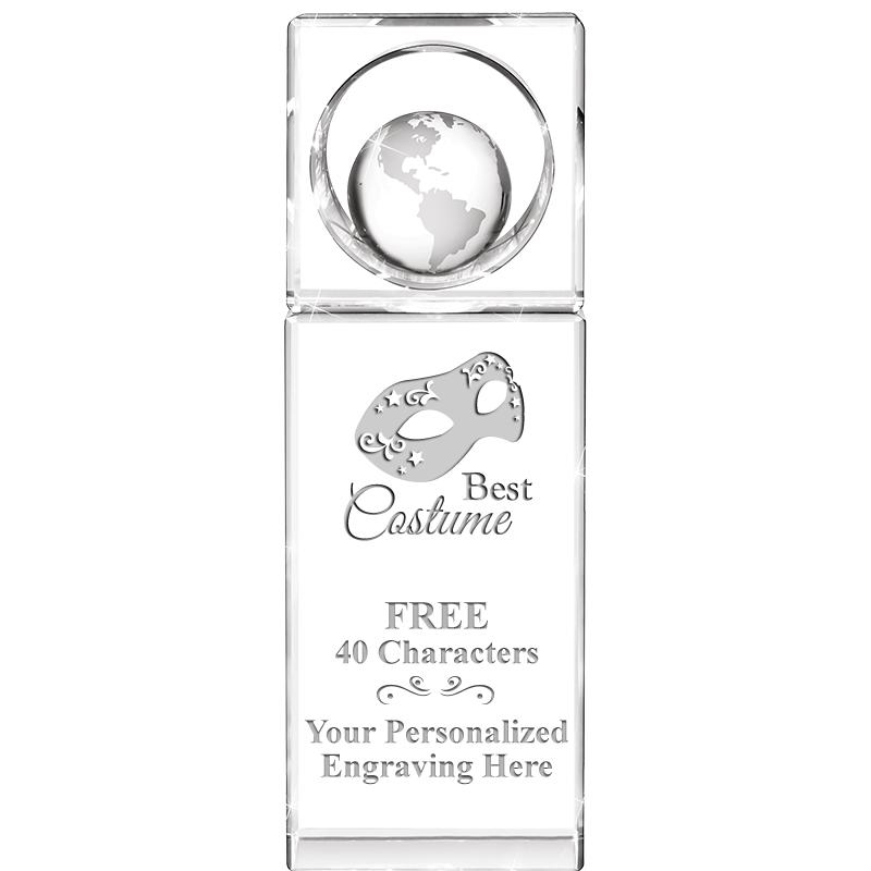 8"WINNERS CIRCLE GLOBE CRYSTAL