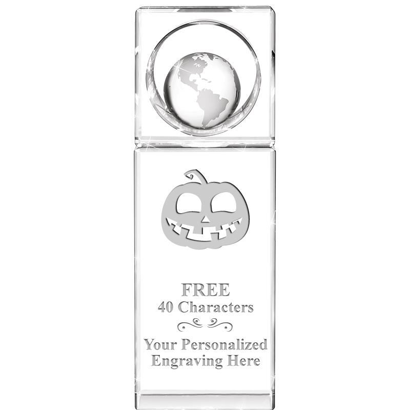 8"WINNERS CIRCLE GLOBE CRYSTAL